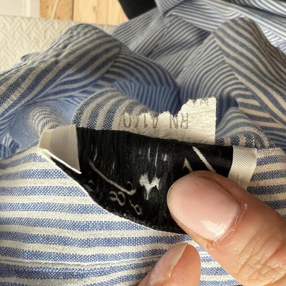 VTG Willi of California Womens M/L Blue White Striped Nautical Button Down Dress - Picture 5 of 13